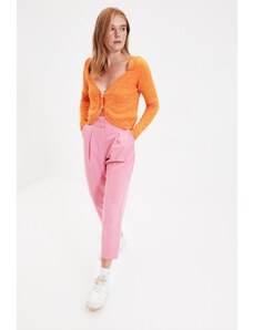 Trendyol Orange Crop Back Detailní pletený svetr