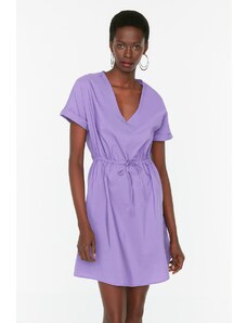 Trendyol fialové vysoké kravatové detailní šaty