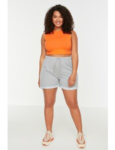 Trendyol Curve Gray Pocket Detailed Knitted Shorts & Bermuda