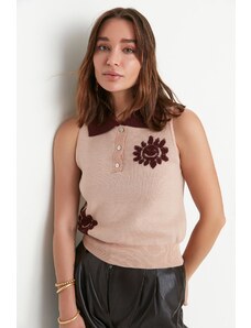 Trendyol pudrový žakárový pletený svetr