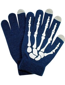 Semiline Unisex's Smartphone Gloves 0178-0 White/Navy Blue