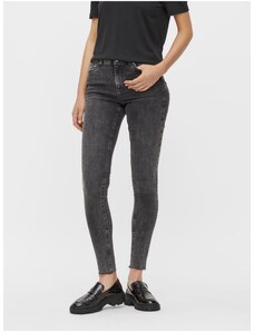 Tmavě šedé skinny fit džíny Pieces Delly - Dámské
