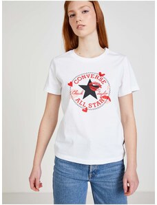 Bílé dámské tričko Converse Valentine's Day - Dámské