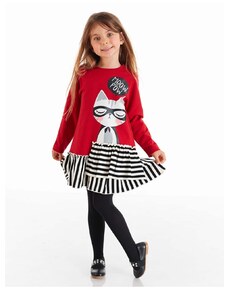 Dívčí šaty Mushi MS-20S1-054/Red, Black and White Striped