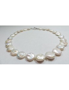 Náhrdelník z placatých bílých perel
