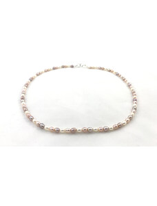 Perlový náhrdelník ovalné perly tricolor