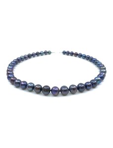 Náhrdelník modrofialové kulaté perly