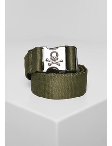 Urban Classics Accessoires Skull Buckle Belt tmavě olivová