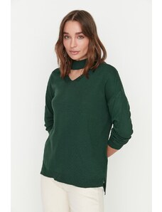 Trendyol Emerald Choker Collar Pletený svetr