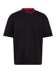 HUGO Tričko 'Demming' červená / černá