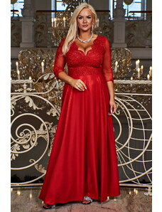 Getthelook Dlouhé šaty s třpytivou sukní Carmen, červené