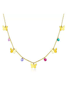 Linda's Jewelry Náhrdelník Zářiví Motýlci chirurgická ocel INH207