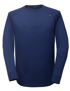 2117 ULLÅNGER- ECO Pánské triko s dlouhým rukávem z merino vlny, tm.modrá