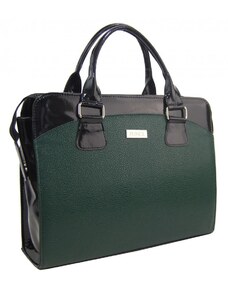 Barebag PUNCE LC-01 zelená lakovaná dámská kabelka pro notebook do 15.6 palce