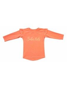 Babu Dívčí oranžové tričko s dlouhým rukávem a volánky
