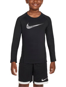 Triko s dlouhým rukávem Nike Pro Warm Crew Sweatshirt Kids dv3244-010 XS (122-128 cm)