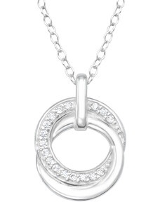 SYLVIENE Stříbrný náhrdelník Double Rings