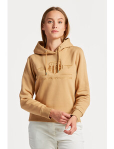 MIKINA GANT TONAL ARCHIVE SHIELD HOODIE hnědá XS