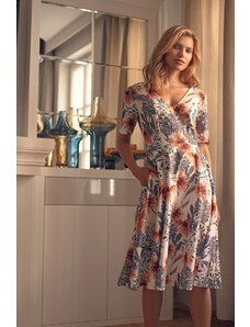 FIGL Elegantní šaty s květinovým vzorem M673 Pattern Květinový vzor