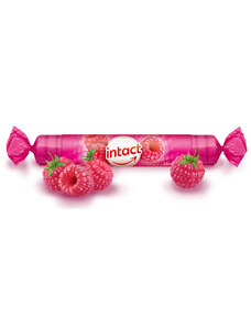 Intact | Multivitaminové pastilky Intact rolička hroznový cukr s vit. C MALINA 40 g