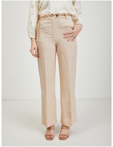 Béžové dámské kalhoty s příměsí lnu ORSAY - Dámské