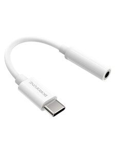 Borofone adaptér USB C 3.5mm Jack Bílá