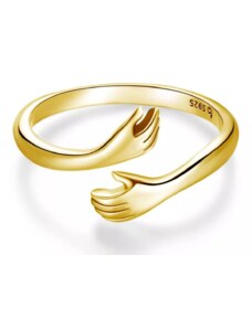 OLIVIE Stříbrný prsten OBJETÍ GOLD 7198