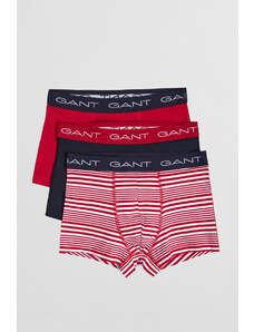 SPODNÍ PRÁDLO GANT BOY'S MARITIME STRIPE TRUNK 3-PACK červená 122/128