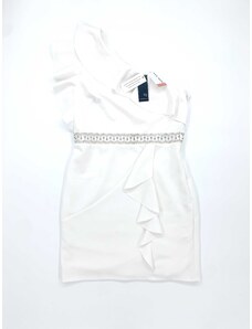 Bílé elegantní volánové šaty