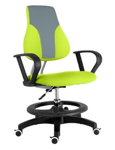 Dětská rostoucí židle s podnoží BAMBINO – látka, šedo-žlutozelená