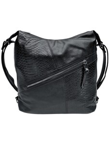 Tapple Velký černý kabelko-batoh z eko kůže