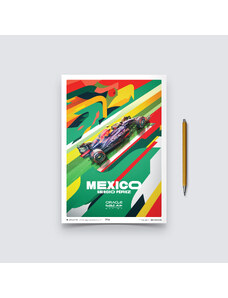 Automobilist Posters | Oracle Red Bull Racing - Sergio Pérez - Mexican Grand Prix - 2022, Mini Edition, 21 x 30 cm