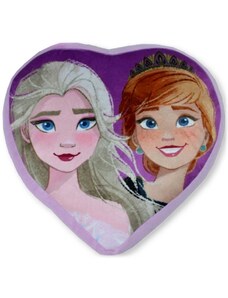 Setino Polštář ve tvaru srdce Ledové království - Frozen - motiv Anna a Elsa - 36 x 36 cm