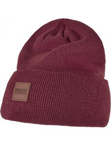 Čepice Urban Classics Leatherpatch Long Beanie - sand-KOPIE