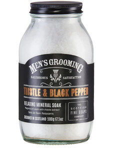 Pánská sůl do koupele Scottish Fine Soaps Thistle & Black Pepper – ostropestřec a černý pepř, 500 g