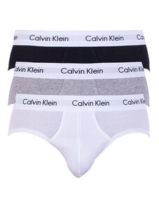 Sada tří classic fit slipů v bílé, šedé a černé barvě Calvin Klein Underwear