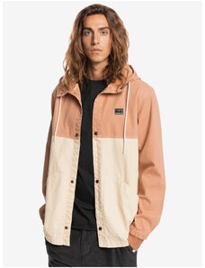 Krémovo-oranžová pánská lehká džínová bunda Quiksilver Natural Dyed - Pánské