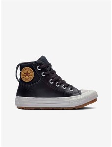 Černé klučičí kotníkové kožené tenisky Converse Chuck Taylor All Star - unisex