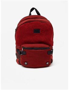 Červený batoh s umělým kožíškem Diesel - Pánské