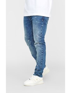 Sik Silk Pánské Modré Jeany Bleached Slim Fit Denim