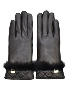 Rukavice Semiline Semiline_Women_Leather_Antibacterial_Gloves_P8208_Black