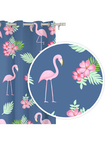 Edoti Curtain in flamingos 140x250 A499