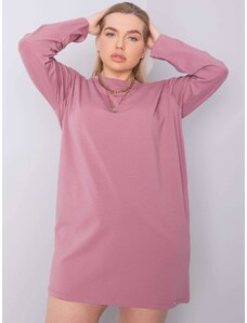 Fashionhunters Větší růžové bavlněné šaty