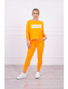 Kesi Set s oranžovým neonovým potiskem Queen