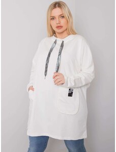 Fashionhunters Tunika Ecru plus size s kapsami