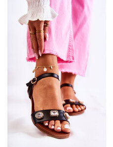 Kesi Klasické dámské sandály s ozdobami černe Harrie