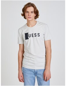 Krémové pánské tričko Guess Belty - Pánské