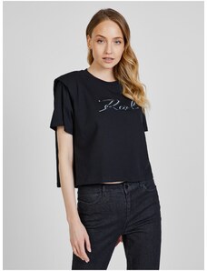 Černé dámské tričko s ramenními vycpávkami KARL LAGERFELD - Dámské