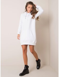 Fashionhunters RUE PARIS Bílé šaty s kapucí