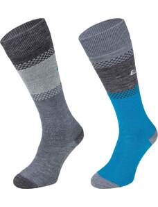 Ponožky zimní Eisbär Ski Comfort 2 Pack Velikost: 43-46 šedá/tyrkysová